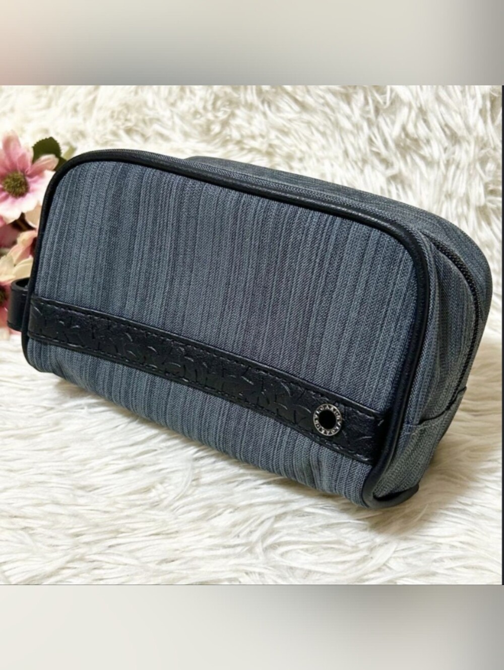 Bulgari Blue and Black Men's Toiletry Bag